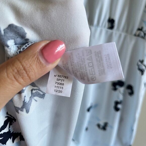 ANN TAYLOR SHORT SLEEVE DRESS WOMENS SIZE XL BLUE FLORAL PRINT - Picture 5 of 7